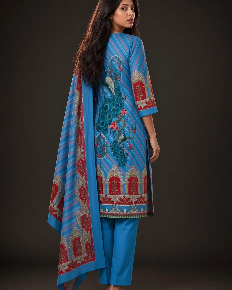 Azure Peacock Suit Set — detail 3