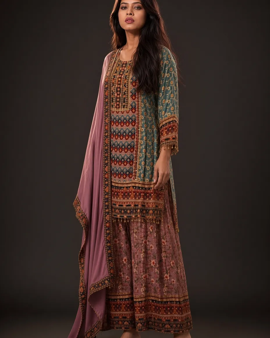 Rosewood Printed Suit Set — worn