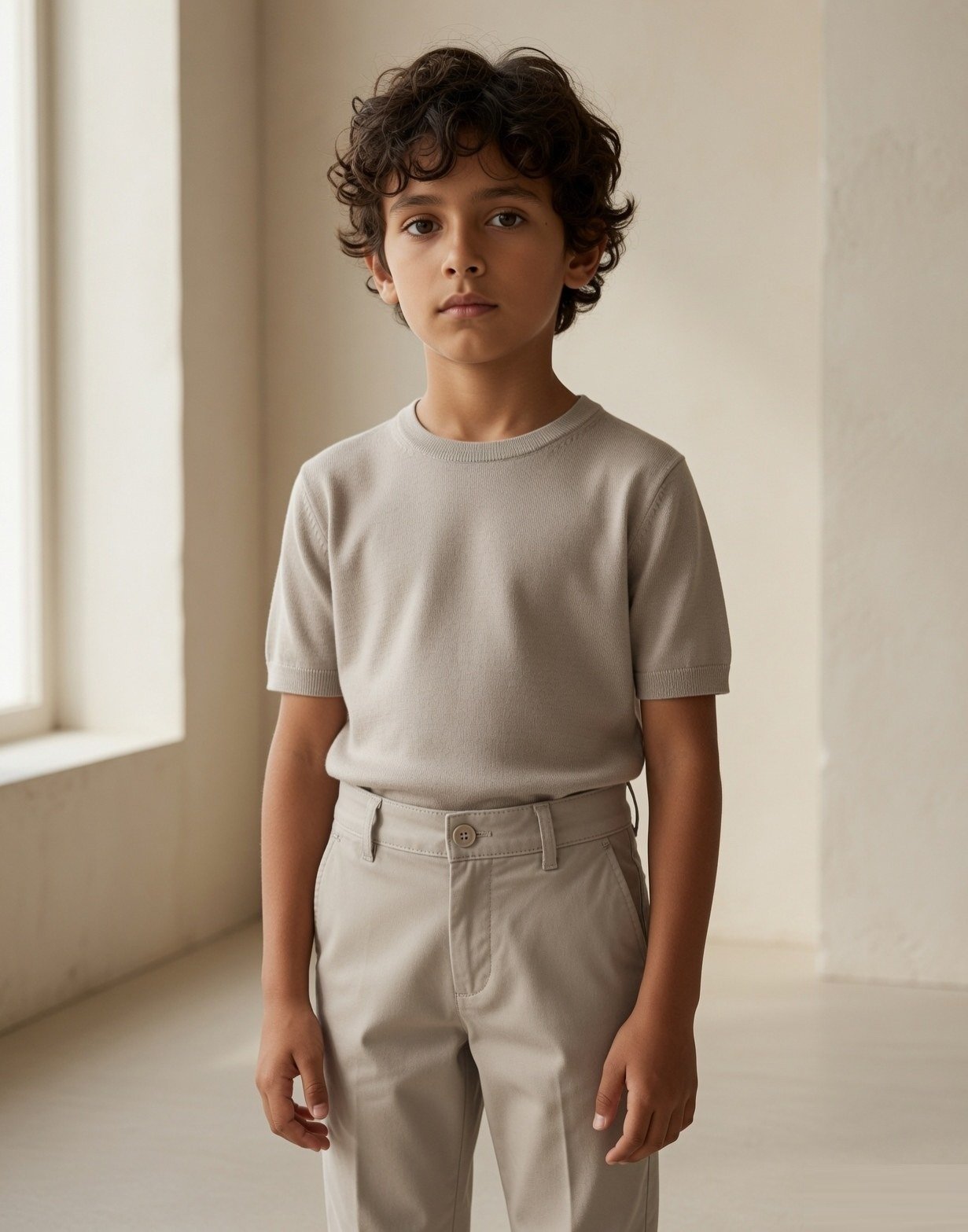 Boy's cotton chino trousers — view 3