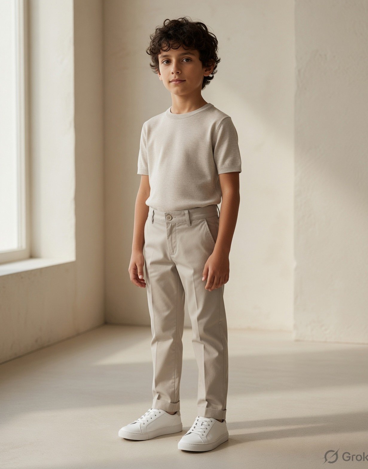 Boy's cotton chino trousers — view 4