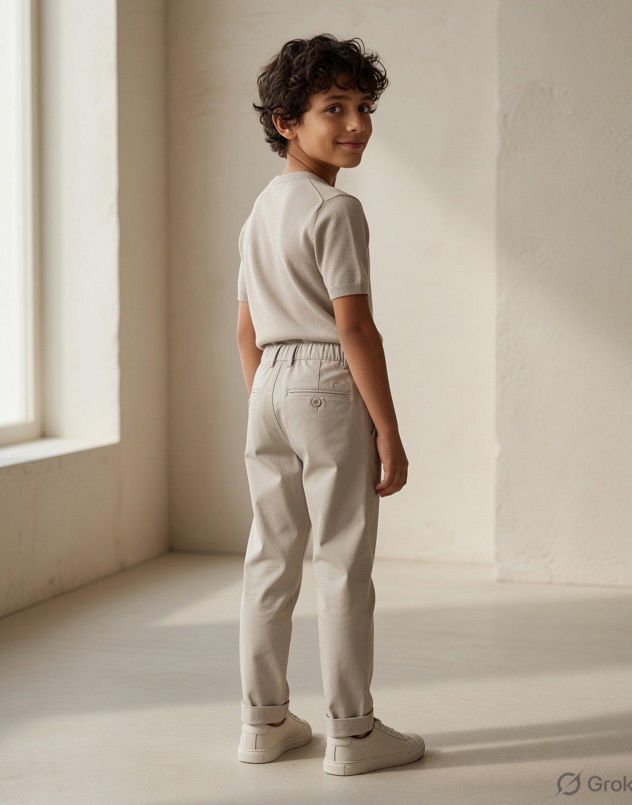 Boy's cotton chino trousers — view 7