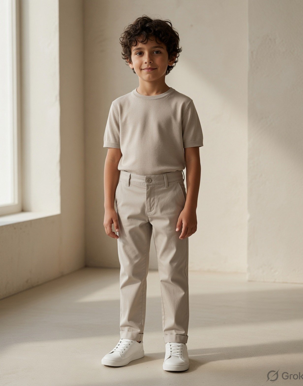 Boy's cotton chino trousers — view 8