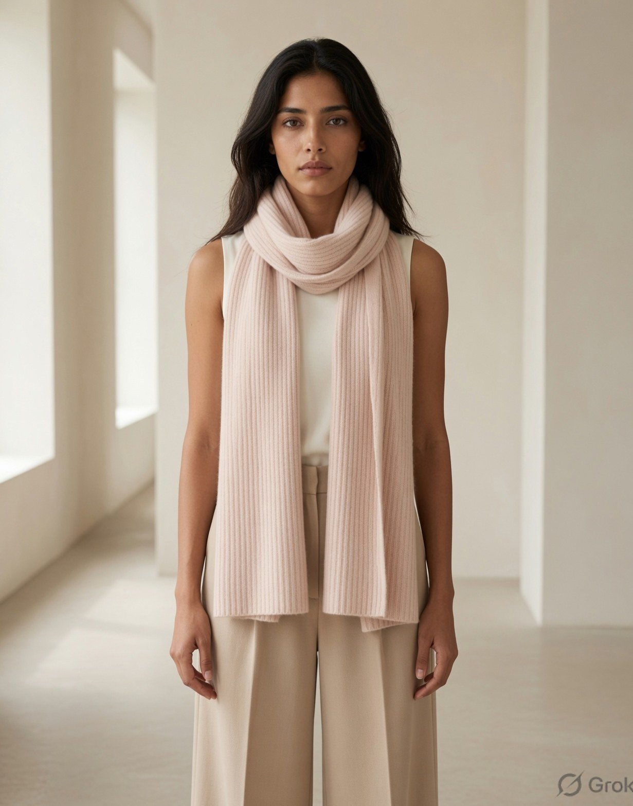 Ribbed cashmere scarf — view 4
