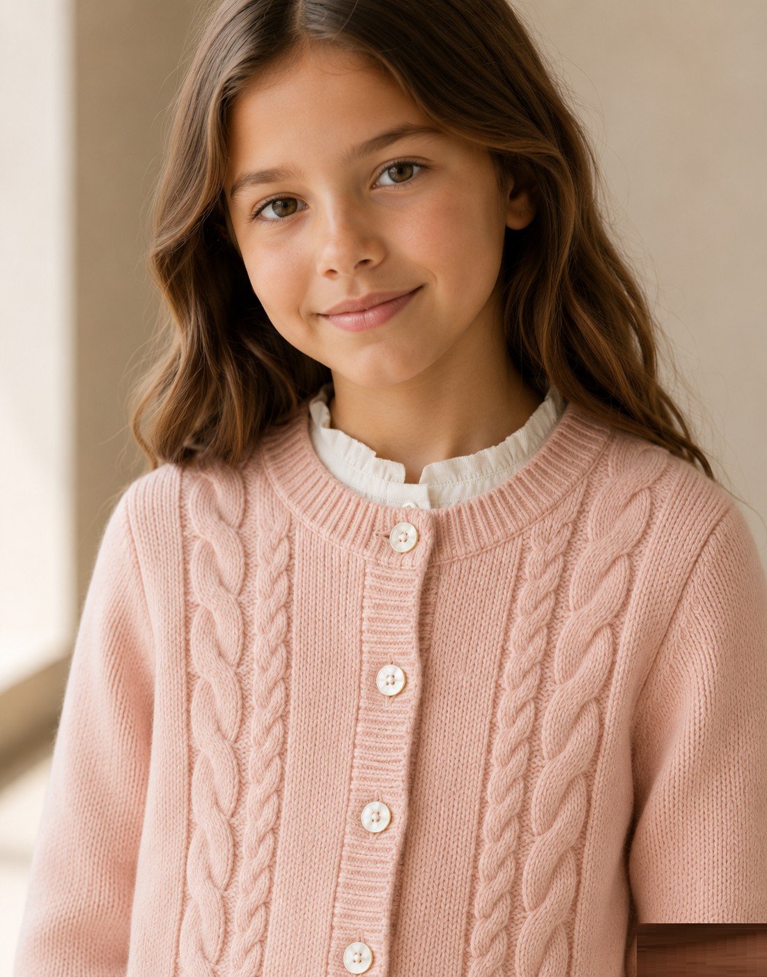 Girl's cable-knit cardigan — view 3