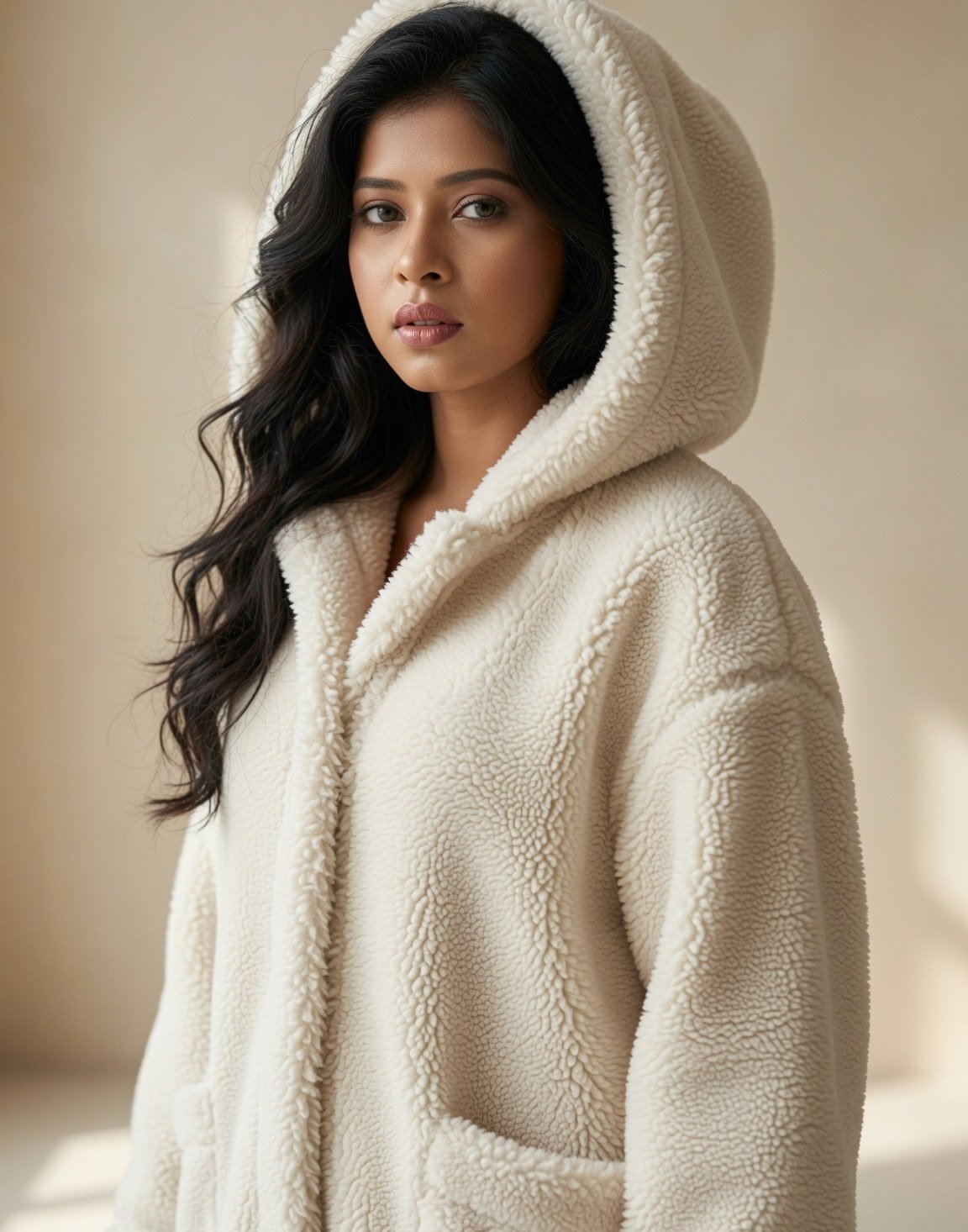 Hooded teddy coat — view 6