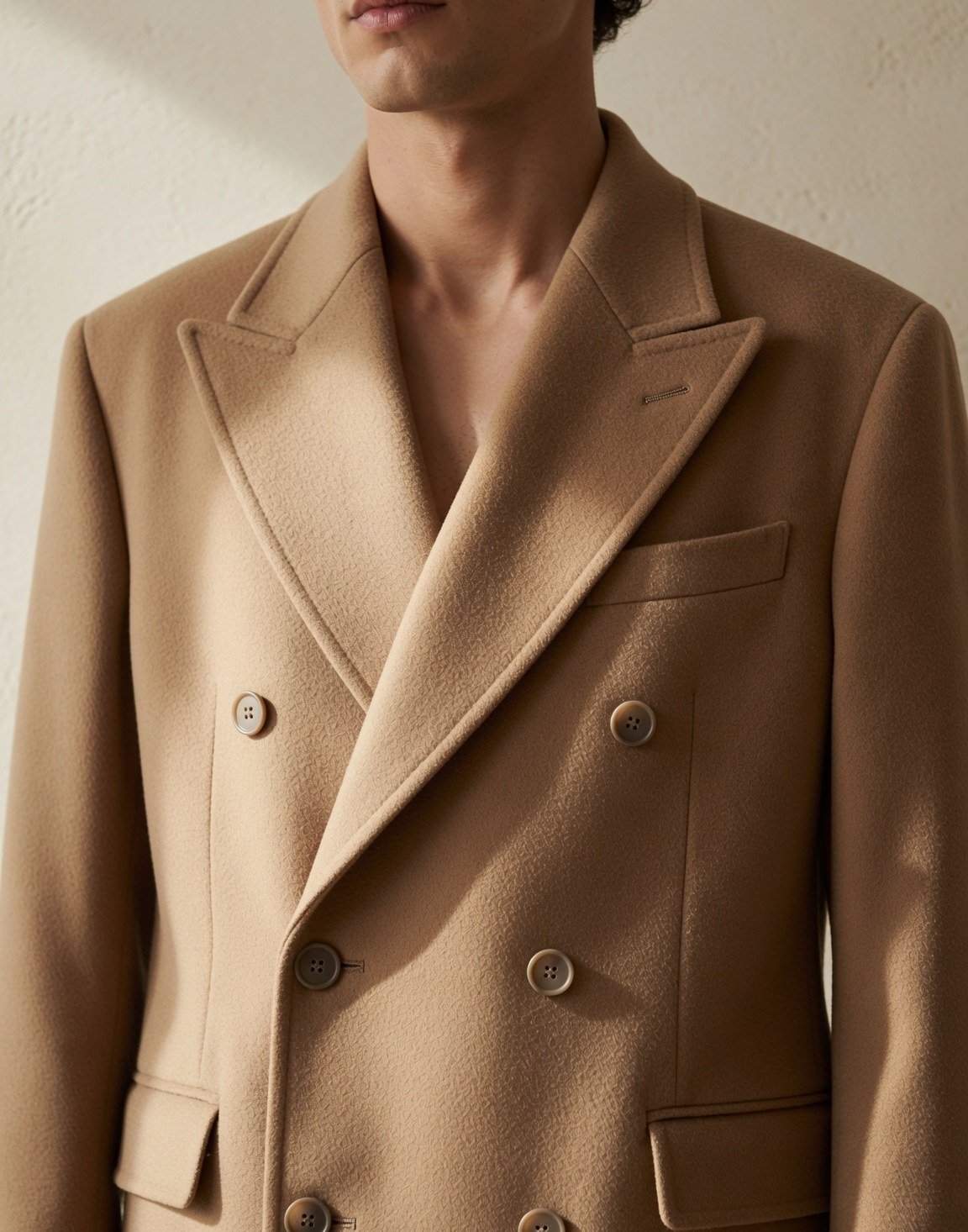 Double-breasted wool overcoat — view 3