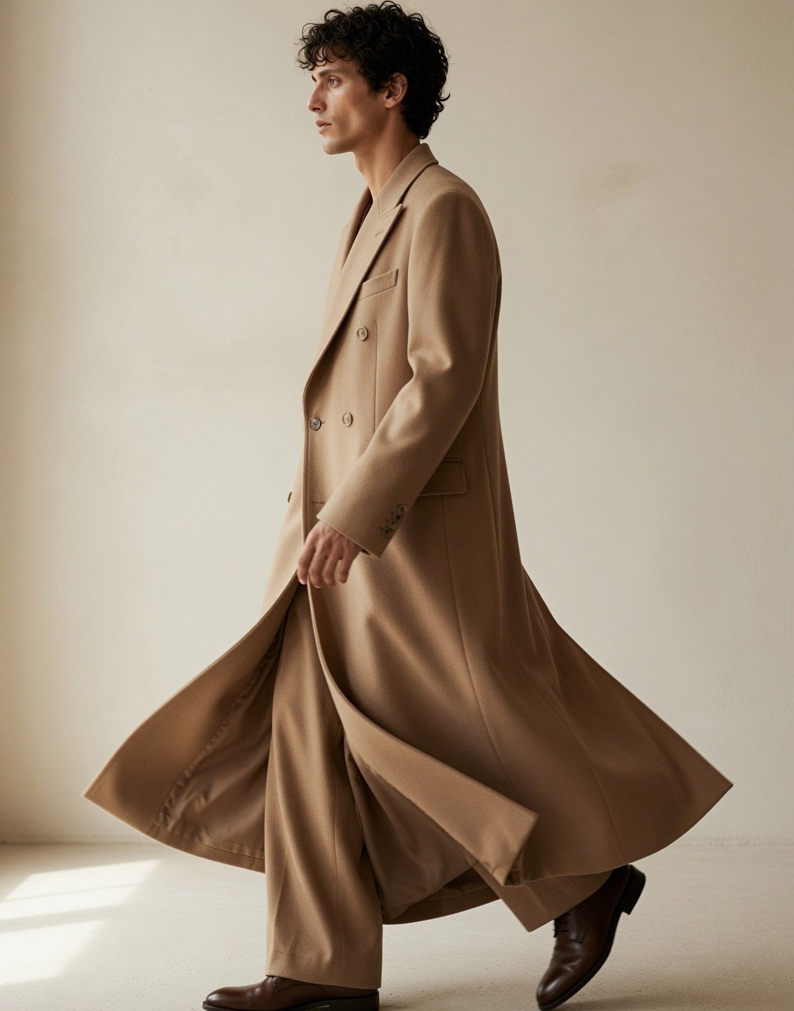 Double-breasted wool overcoat — view 7