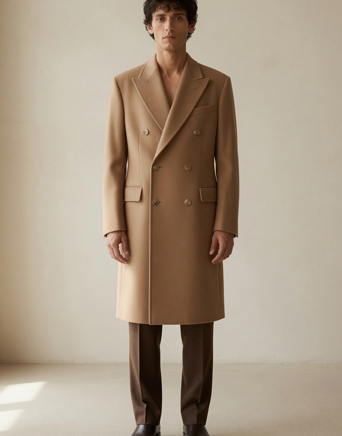 Double-breasted wool overcoat — view 9