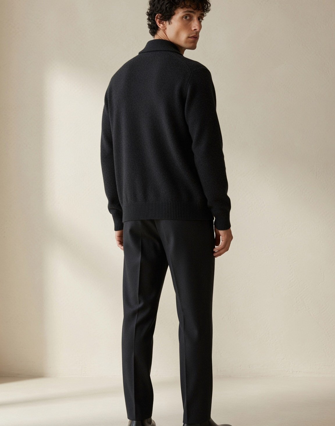 Shawl-collar wool cardigan — view 6