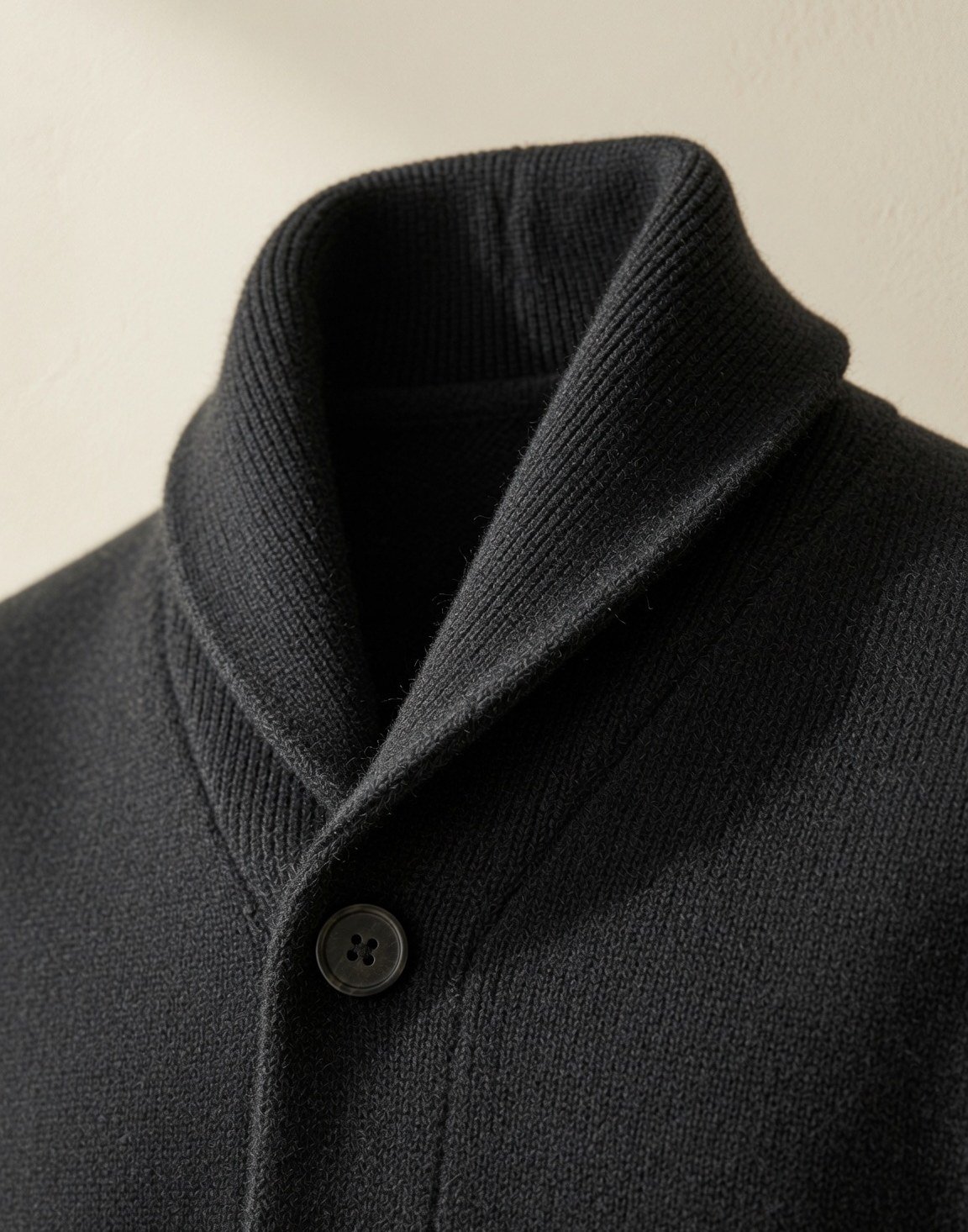 Shawl-collar wool cardigan — view 9
