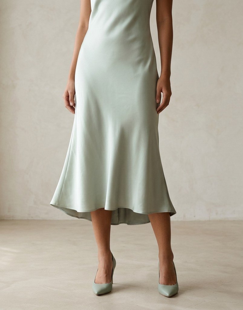 Bias-cut silk slip dress — view 7