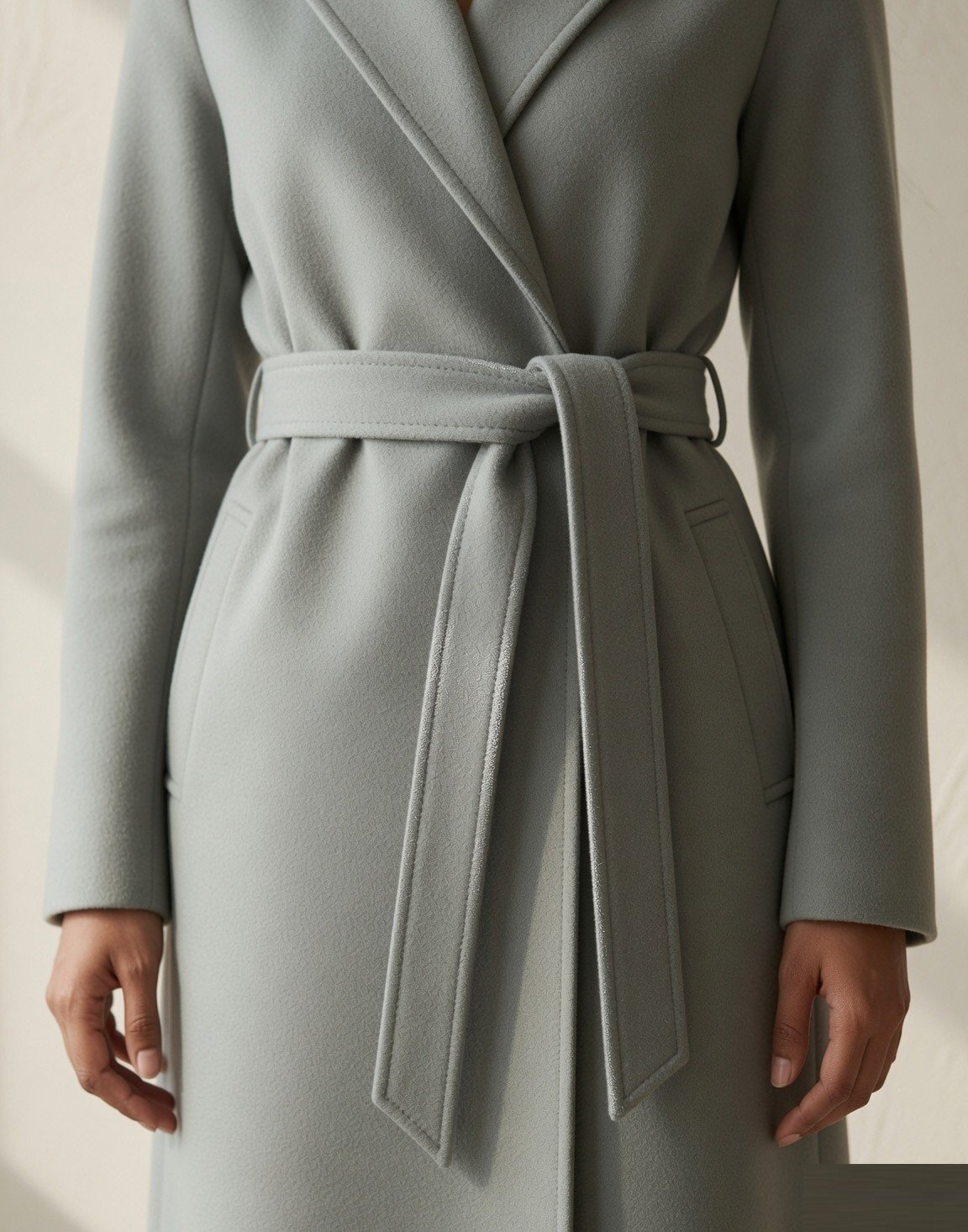 Tailored cashmere wrap coat — view 3