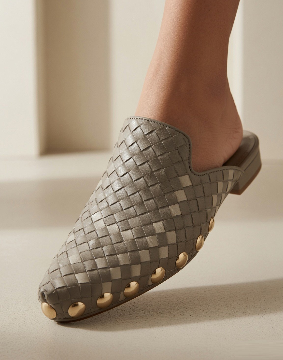 Woven leather mules — view 3